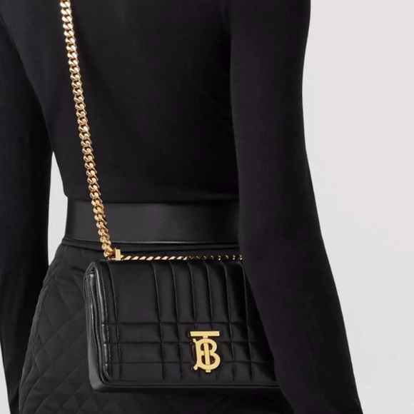 Burberry Black Quilted Shoulder Lola Bag with Gold Chain - Picture 6 of 7